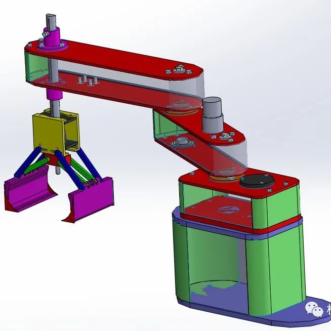 【机器人】横向铰接臂机器人3D数模图纸 Solidworks设计 附STEP