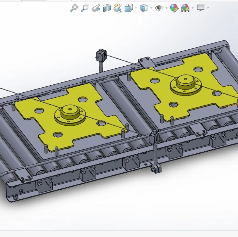 【非标数模】辊道线工件确认工序3D模型图纸 Solidworks设计