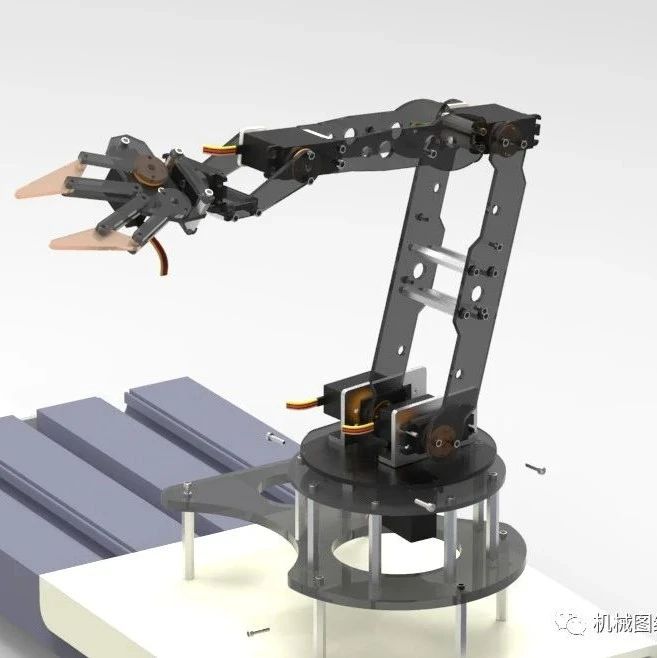 【机器人】RC Servo Arm机器人手臂3D模型图纸 Solidworks设计