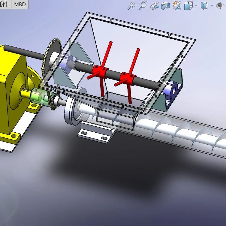 【工程机械】水平螺旋输送机3D模型图纸 Solidworks设计