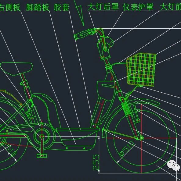 【其他车型】自行车CAD装配图纸 dwg格式