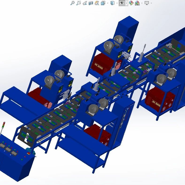 【非标数模】自动化焊接生产线3D数模图纸 Solidworks设计