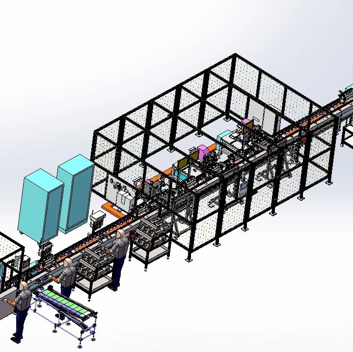 【工程机械】半自动化焊接生产线3D数模图纸 Solidworks设计