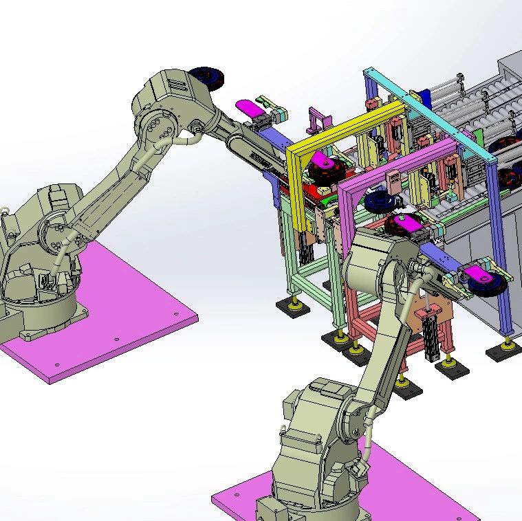 【非标数模】自动化组装设备、机器人装配平台3D数模图纸 Solidworks设计 附STEP