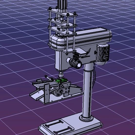 【工程机械】半自动钻孔机3D数模图纸 STP格式