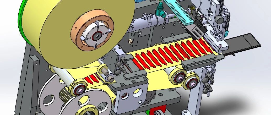 【非标数模】PCB贴标剥标机3D数模图纸 Solidworks设计