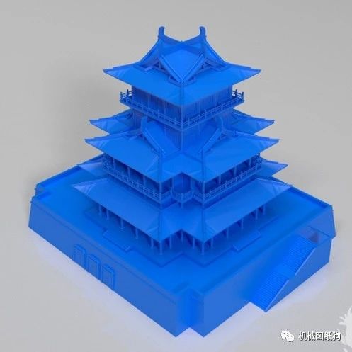 【3D打印】藏经阁建筑模型3D打印图纸 STL格式