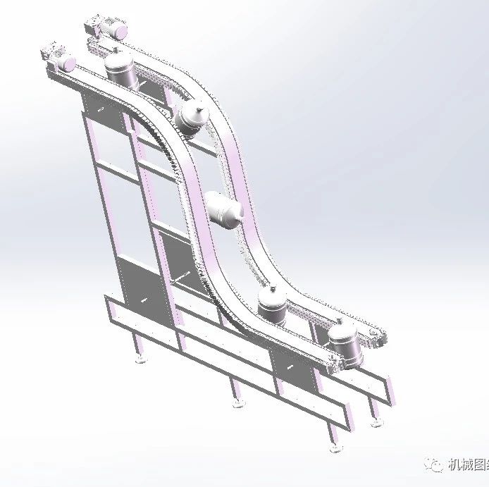 【非标数模】立体输送水桶线3D数模图纸 Solidworks设计 STEP格式