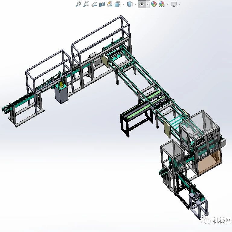 【非标数模】自动组装检测流水线3D数模图纸 Solidworks设计