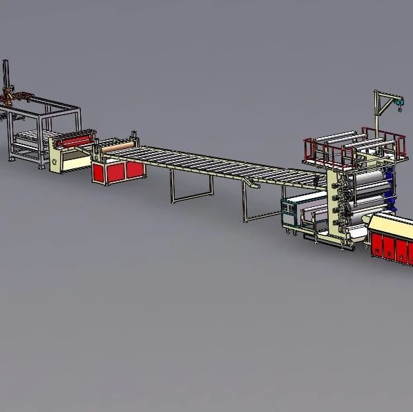 【非标数模】地板生产线3D数模图纸 Solidworks设计