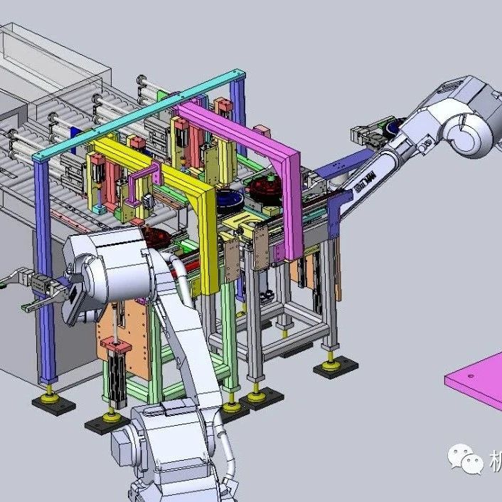 【非标数模】机器人组装线3D数模图纸 Solidworks设计 附STEP