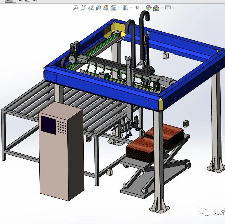 【非标数模】机器人平板上料3D数模图纸 Solidworks设计