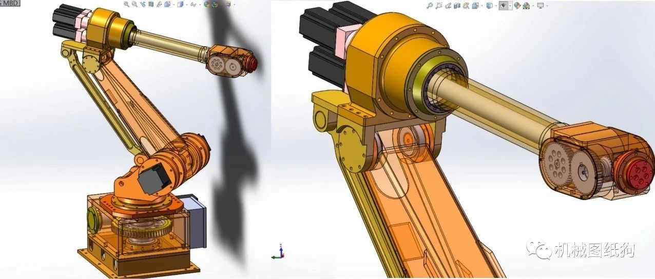 【机器人】六轴机器人（六轴机械手）3D数模图纸 Solidworks设计