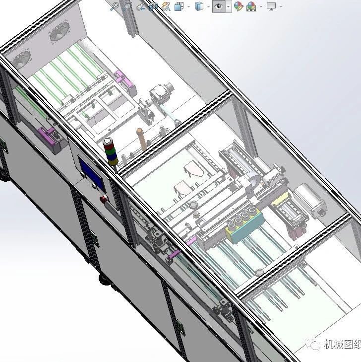 【非标数模】UV点胶固化机设备（显示屏自动点胶、UV固化流水线）3D图纸 Solidworks