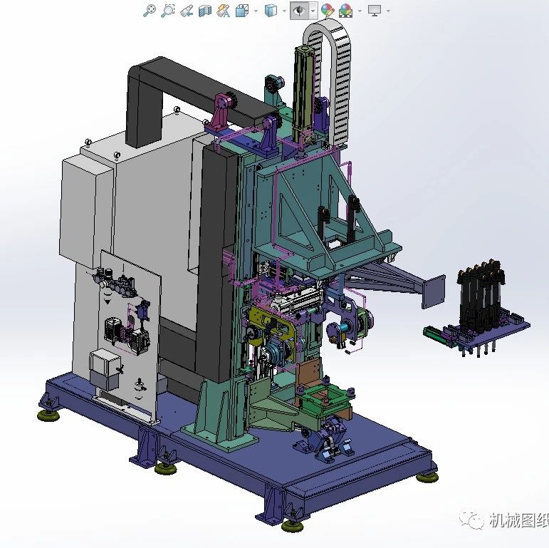 【非标数模】汽车缸体翻转和下缸体螺栓返松机3D图纸 Solidworks设计