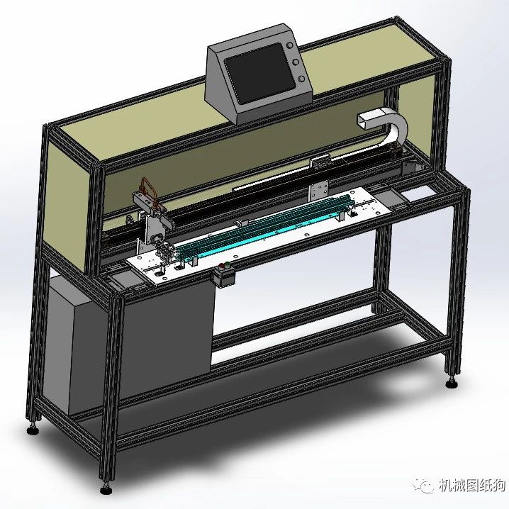 【非标数模】汽车天窗导轨涂油机3D数模图纸 Solidworks设计