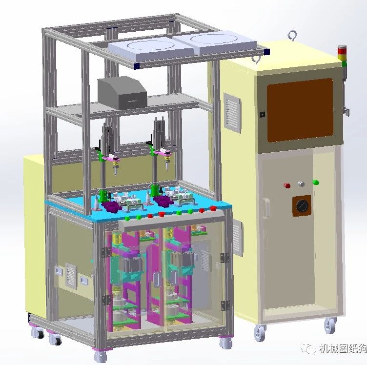 【非标数模】汽车雨刮器电机性能测试机3D数模图纸 Solidworks设计