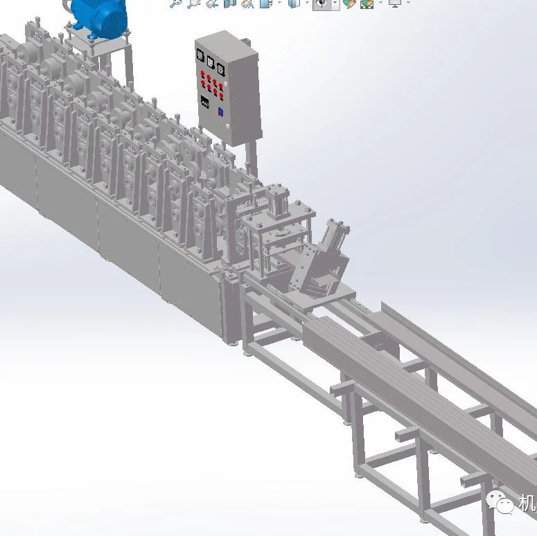 【非标数模】纸面石膏板辊压成型机3D数模图纸 Solidworks设计