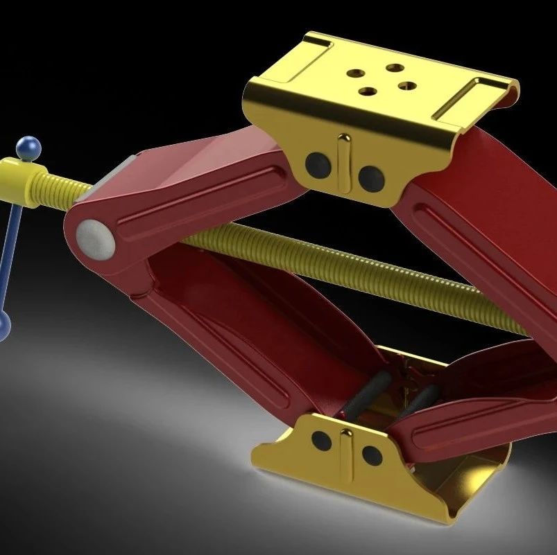 【工程机械】手动剪式千斤顶3D数模图纸 Solidworks设计
