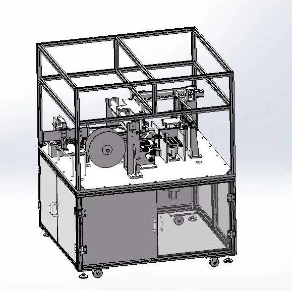 【非标数模】非标检测贴胶包装一体机3D数模图纸 Solidworks设计