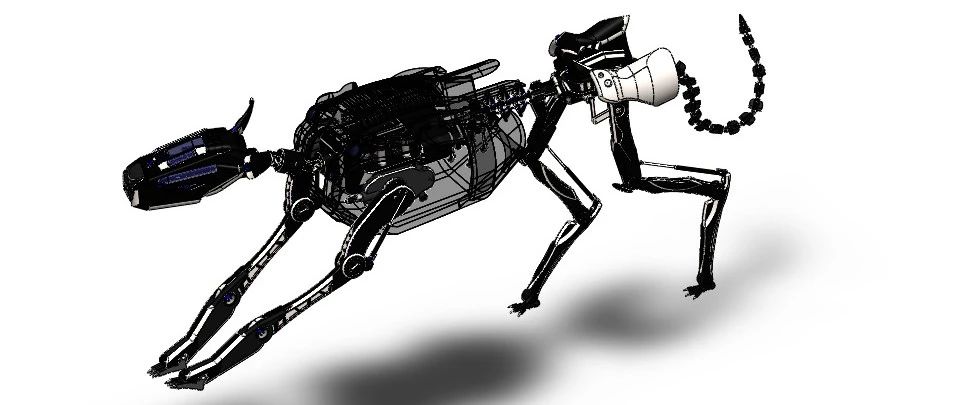 【机器人】仿生机器狗模型3D模型图纸 Solidworks设计