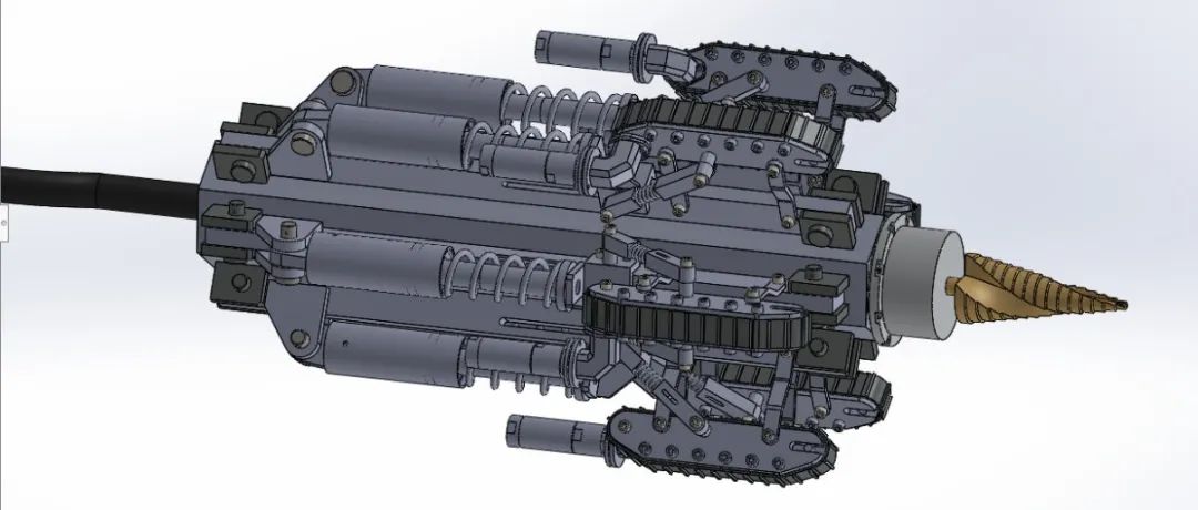 【机器人】检测钻洞爬行机器人3D数模图纸 Solidworks设计 附STEP