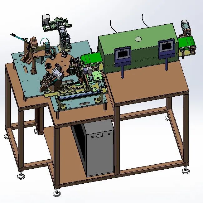 【非标数模】全自动六工位电子元件检测设备3D数模图纸 Solidworks设计 附IGS