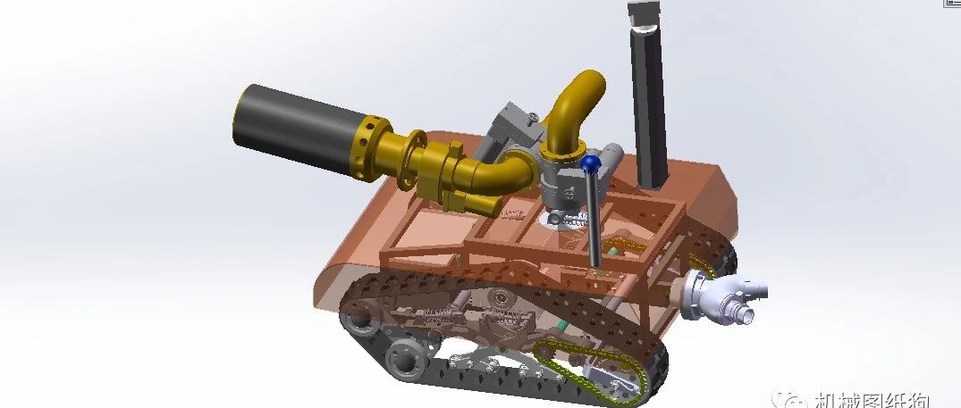 【机器人】防爆消防灭火侦察机器人3D数模图纸 Solidworks设计 附IGS STEP