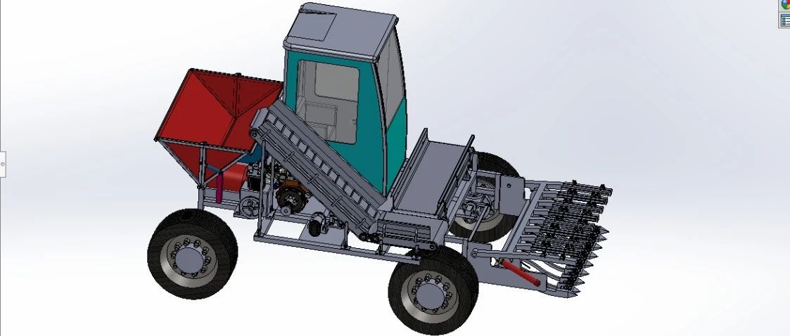 【农业机械】蒜苔采摘机3D数模图纸 Solidworks设计