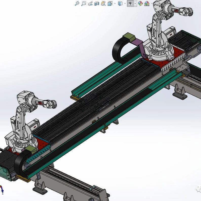 【工程机械】锻压机器人地轨3D数模图纸 Solidworks设计