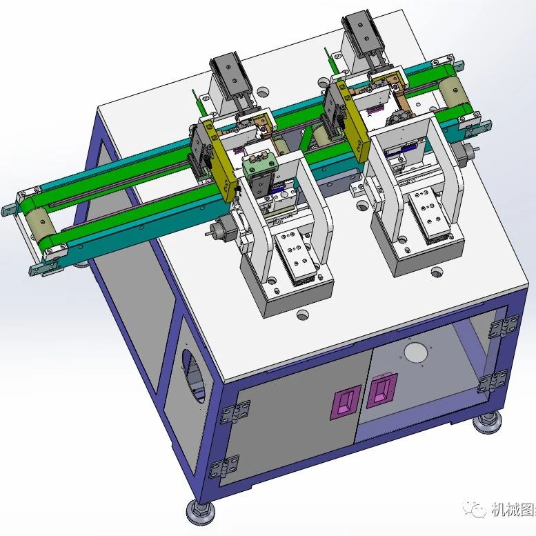 【非标数模】一种刀片电池极耳弯折机3D数模图纸 Solidworks设计 附STEP