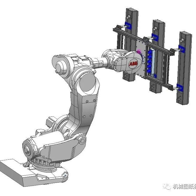 【工程机械】机器人abb 7600上的真空夹具3D数模图纸 STP格式