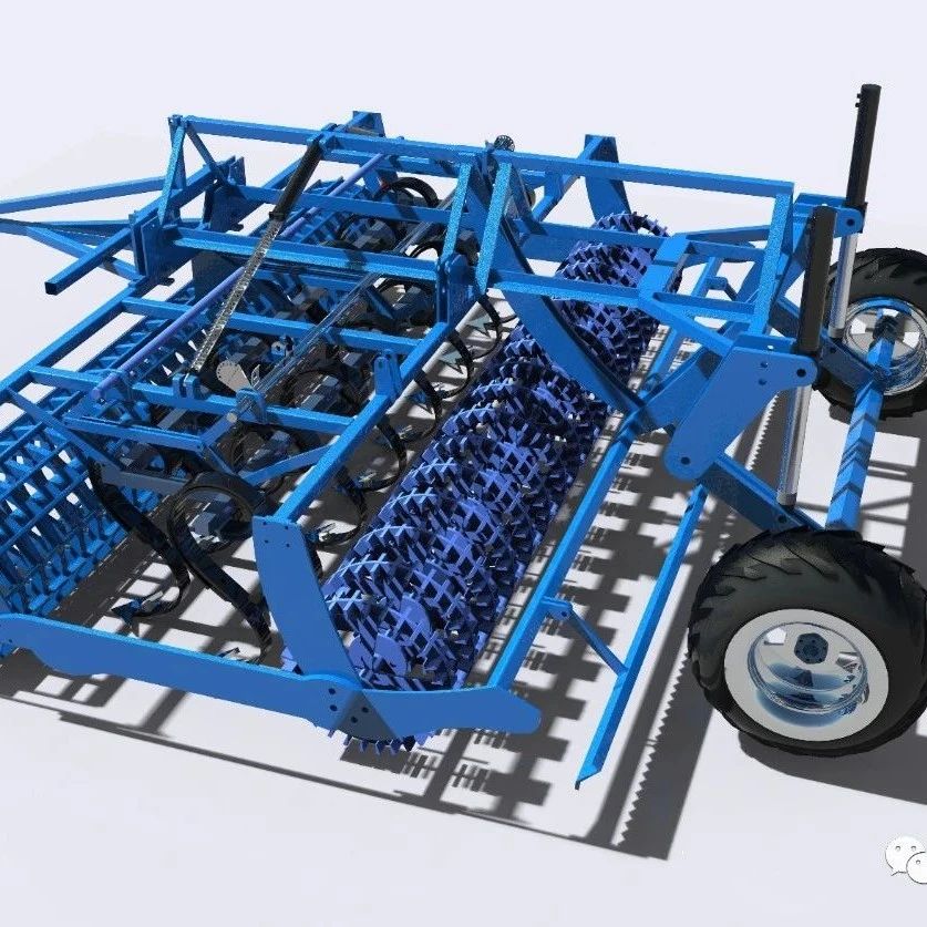 【农业机械】kompakt u684耕耘机犁地设备3D数模图纸 Solidworks设计 附X_T