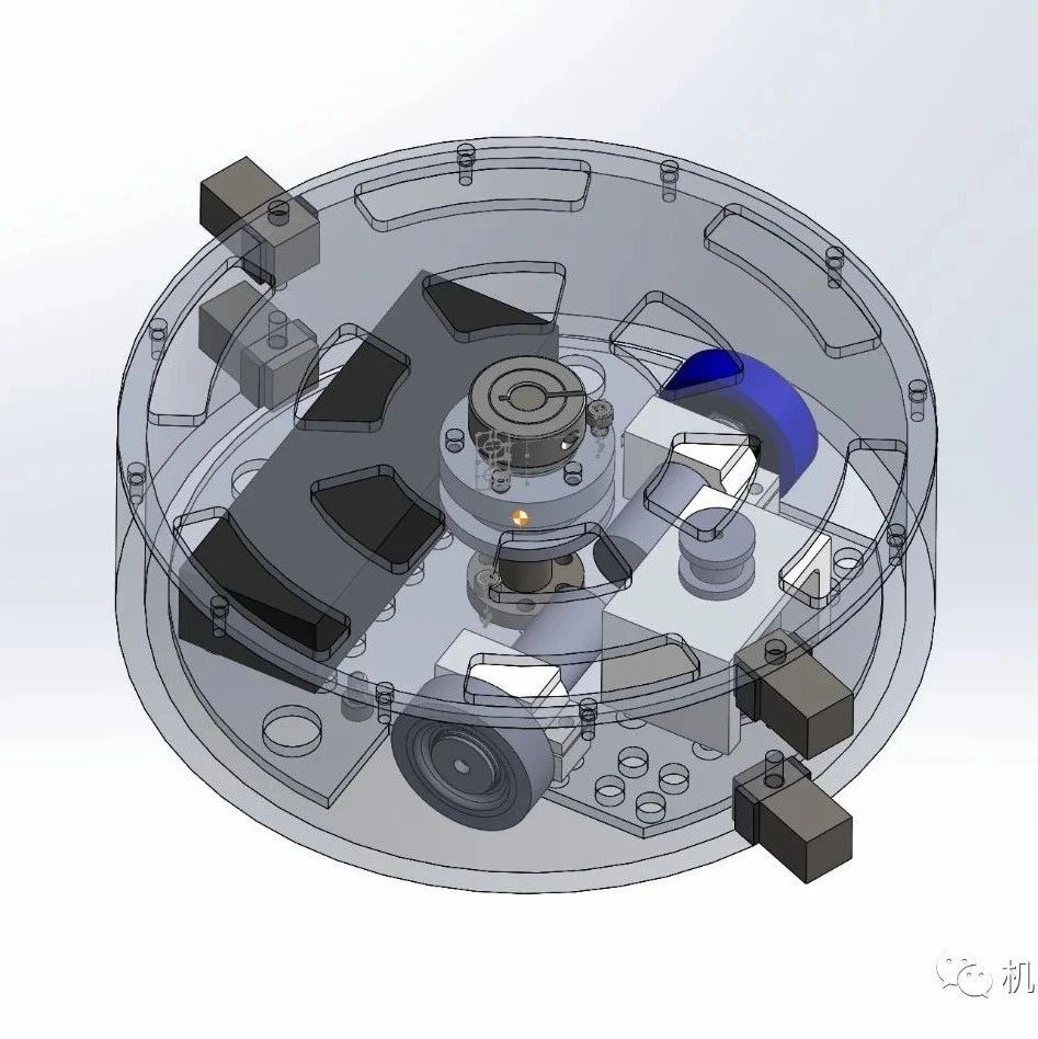 【工程机械】外壳旋转战斗机器人结构3D数模图纸 Solidworks设计 附STEP