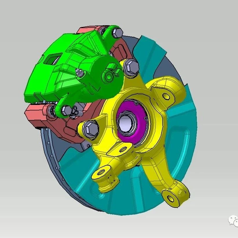 【工程机械】Kaliper Disk盘式制动器总成3D数模图纸 CATIA设计