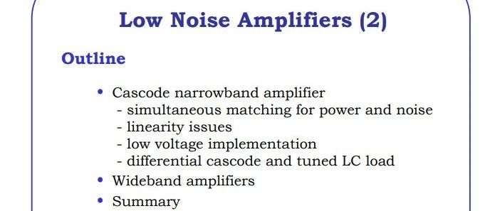 PPT： 低噪放设计 2