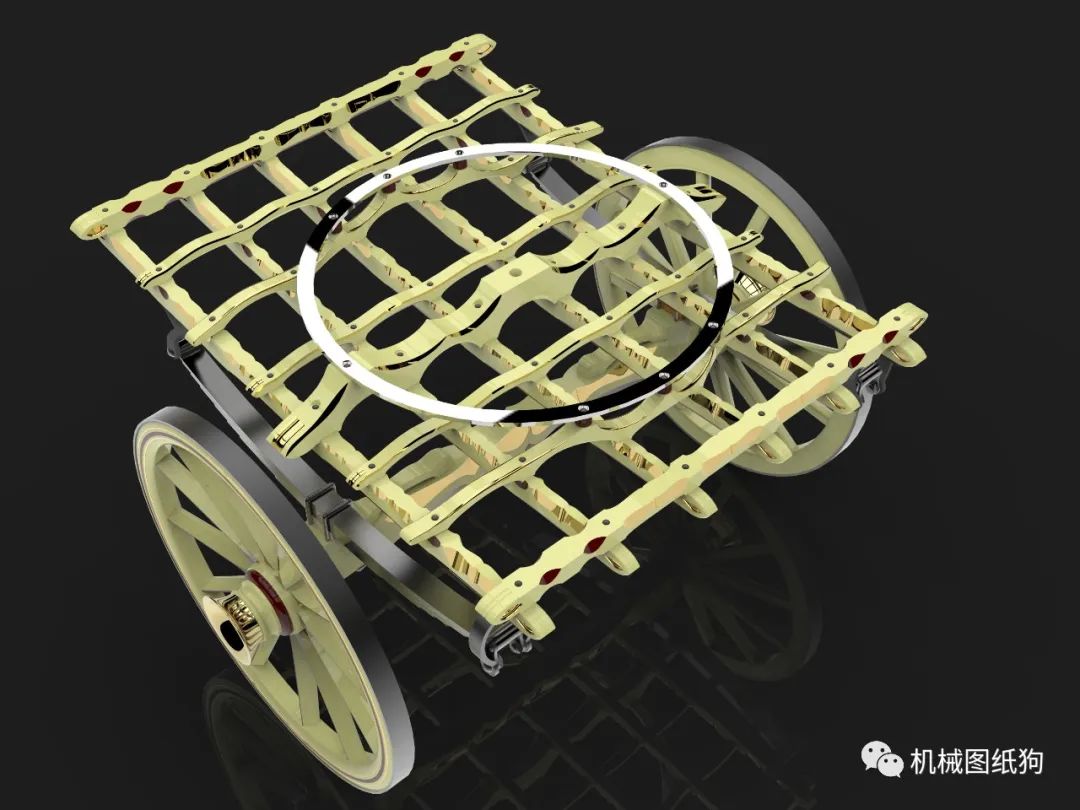 【其他车型】古代大篷车前车架总成3D数模图纸 Solidworks设计 附IGS_SolidWorks-仿真秀干货文章