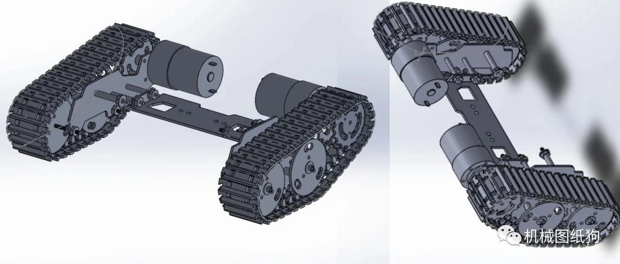 【工程机械】坦克或机器人履带结构3D图纸 Solidworks设计