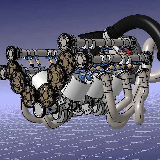 【发动机电机】F1 V6 1.6L发动机结构部件3D图纸 STEP格式