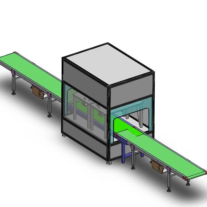 【工程机械】玉石激光打码流水线3D数模图纸 Solidworks设计 附STEP IGS