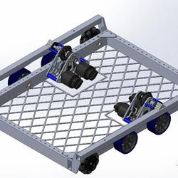 【工程机械】8轮比赛小车传动底盘结构3D图纸 Solidworks设计