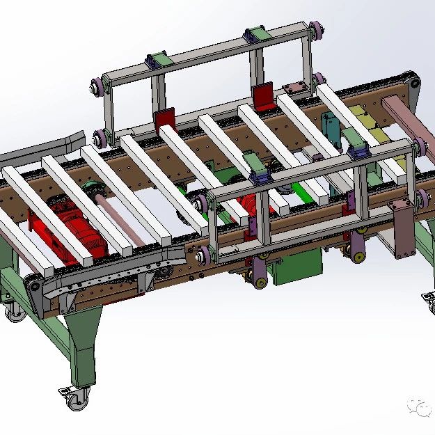 【工程机械】链式传输带3D数模图纸 Solidworks设计