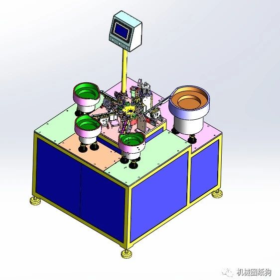 【非标数模】自动入脚打叉机3D数模图纸 Solidworks设计