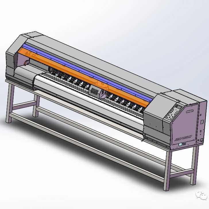 【工程机械】大型喷画打印机3D数模图纸 Solidworks设计 附STEP IGS