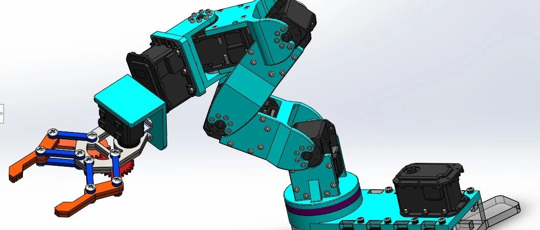 【机器人】Servo robot arm伺服机械臂3D数模图纸 Solidworks设计