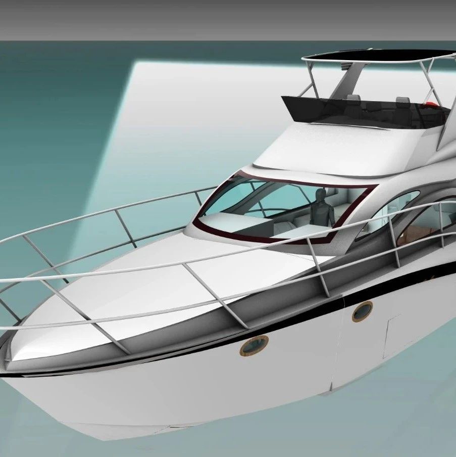 【海洋船舶】flybridge boat游艇3D数模图纸 x_t格式