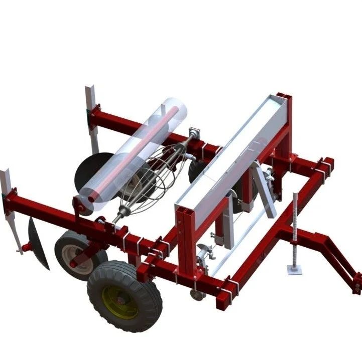 【农业机械】塑料铺设农机结构3D数模图纸 Solidworks设计 附STEP