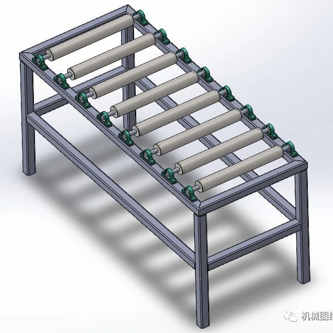 【工程机械】Conveyor Roller Belt辊道输送机结构3D图纸