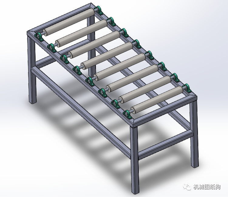 【工程机械】conveyor Roller Belt辊道输送机结构3d图纸 理论 通用 仿真秀干货文章