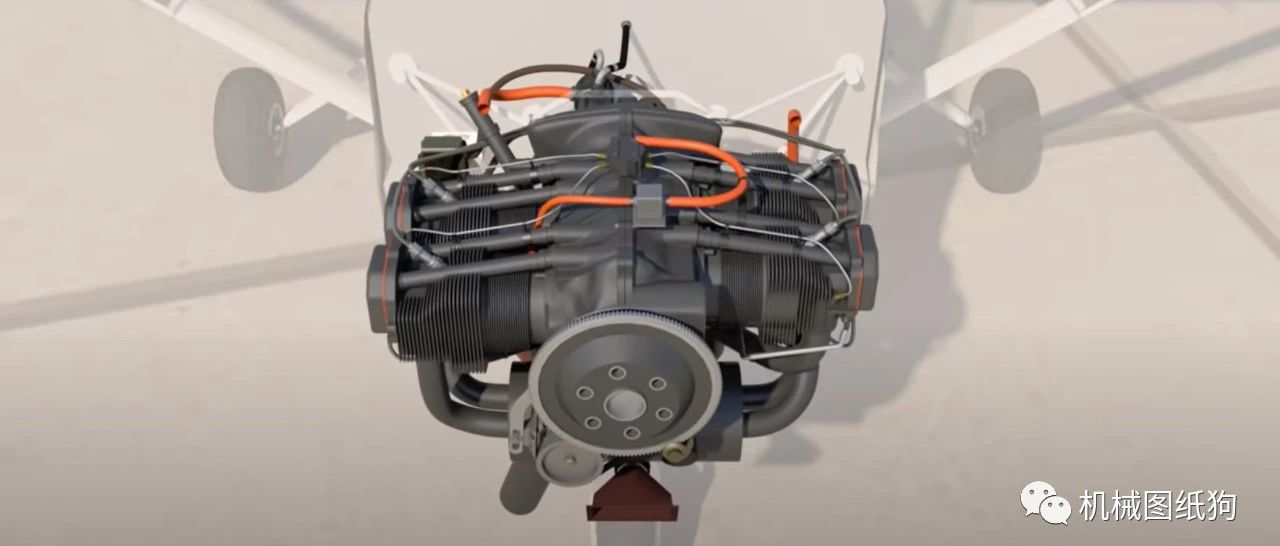 【发动机电机】Cessna 172S水平对置发动机3D数模图纸 Solidworks设计